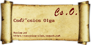 Csócsics Olga névjegykártya